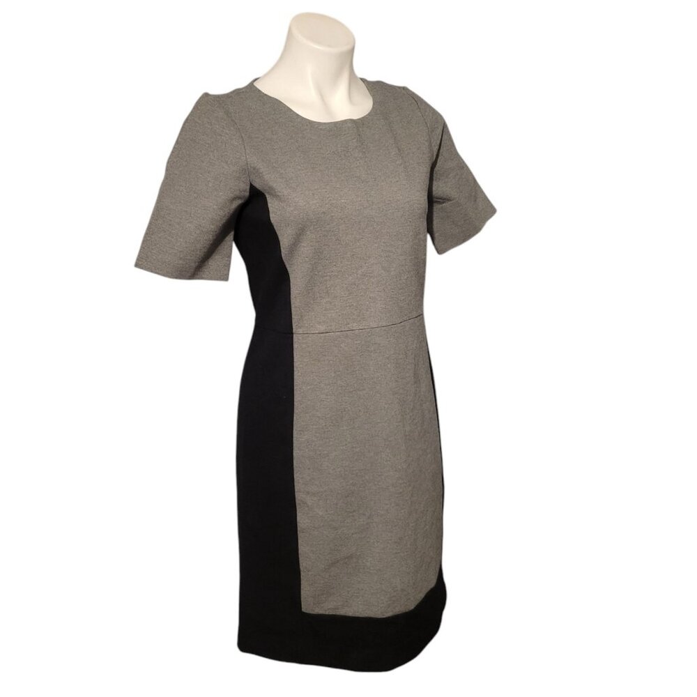 Gray and Black Colorblock Sheath Dress - Women